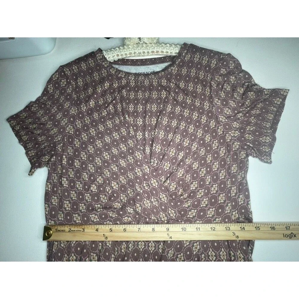 Torrid Mauve Pink Aztec print Waist Overlap Midi Dress Short Sleeve Size L - Picture 10 of 11